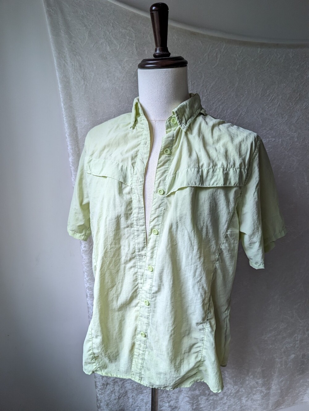 Bamini Bay 100% Nylon Sport Fishing Hiking Shirt Neon Green Breather Back Panel